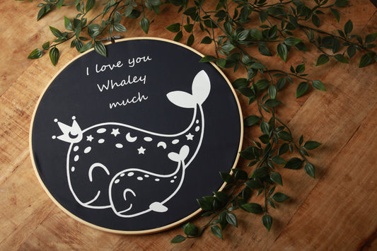 Wandcirkel "Whaley much love" gepersonaliseerd