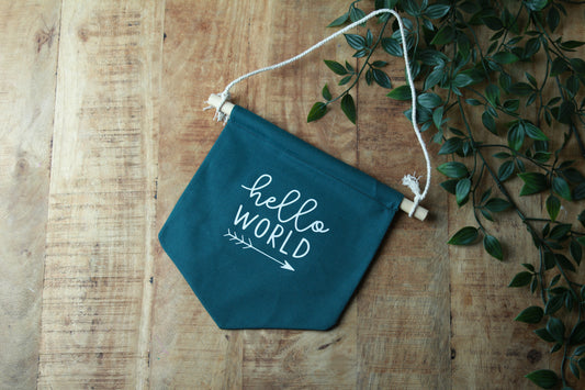 Vaandel "Hello World"