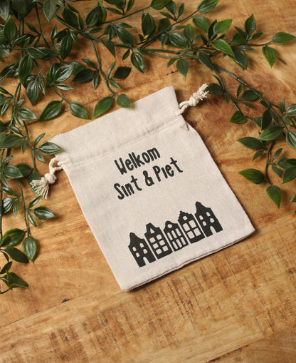 Gepersonaliseerd pepernootzakje van jute